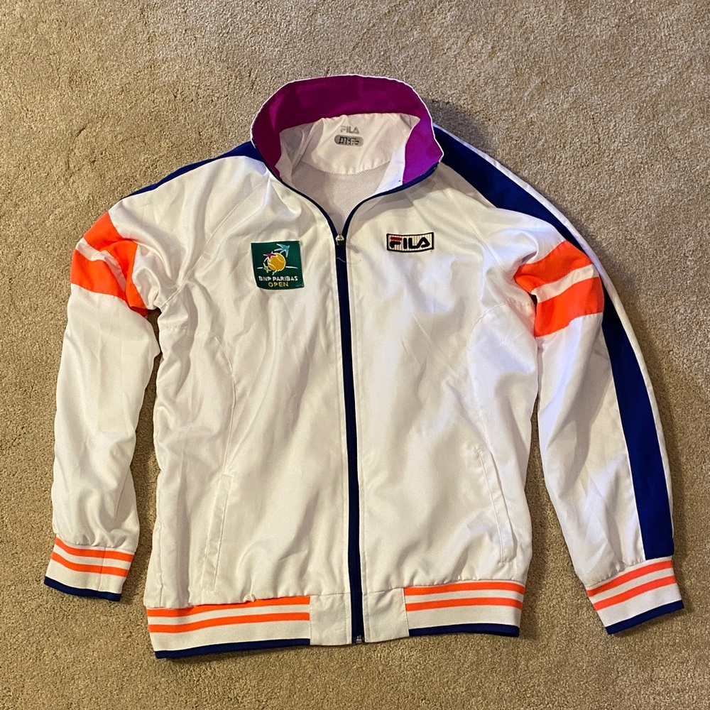 Vintage Fila BNP Paribas Open Windbreaker Warmup Jacket